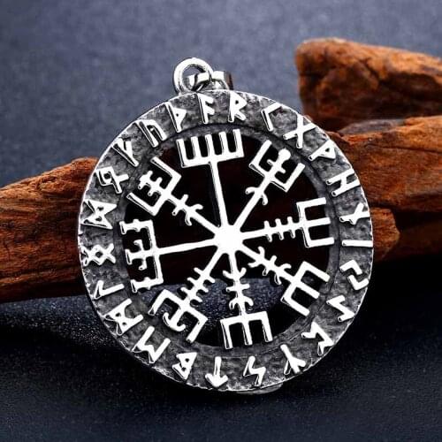 2021 New Jewelry Stainless Steel Pendants Northern Europe Mythology Father of Gods Letter Steampunk Gothic Necklaces Pendants