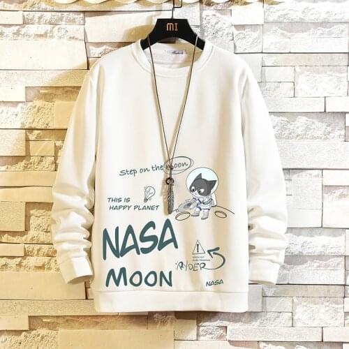 2021 Solid Color Print Hip Hop Streetwear Sweatshirt MenS Black White Hoodies Spring Autumn Casual Streetwear Clothes