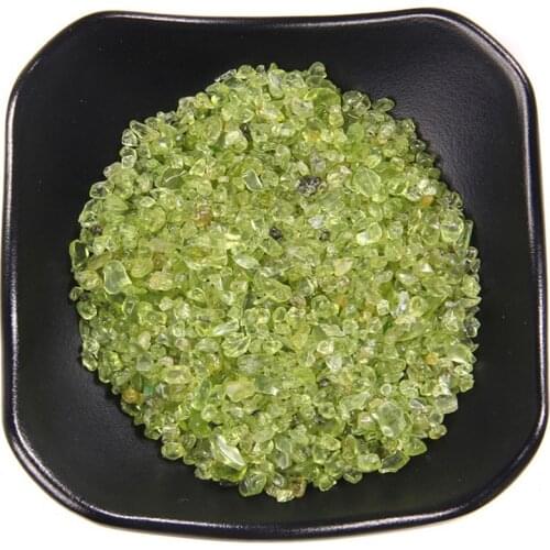 3-5MM Peridot Chip Natural Gems Stone Gravel Crystal Healing Reiki Wishing Perfume Bottle Fish Tank Bonsai Decoration Meditation