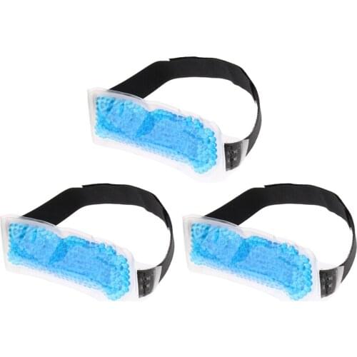 3 Pcs Gel Beads Cold Hot Compress Ice Pack Wrap Microwavable Reusable Blue
