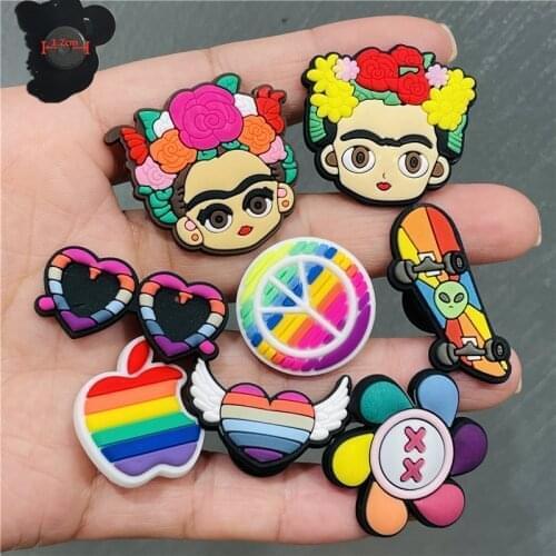 8PCS PVC Colourful Cartoon Fridge Magnets Thailand Flower Glasses Apple Heart Refrigerator Magnetic Sticker Kids Souvenir Gifts