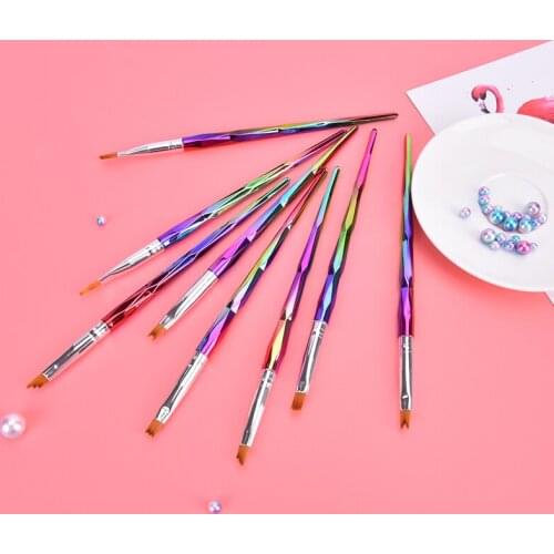 8Pcs Flower Drawing Pen Gradient DIY Nail Art Brush Set Painting Drawing Tool New
