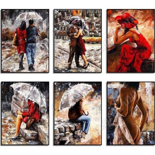 Diamond Painting Under the Rain Full Square / Round Drill Diamond Art Home Decor Diamond Mosaic Handicrafts Diamond Embroidery