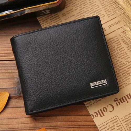 Business MenS PU Leather Short Wallet Black Small Credit Card Holder For Men Casual Brief Male Coin Purse Mini Clutch Bag