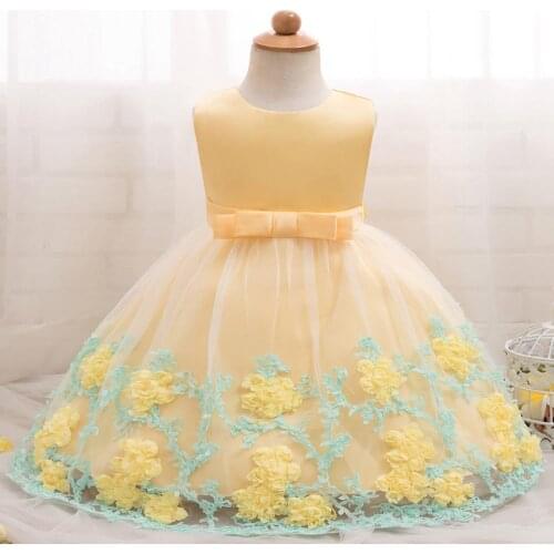 2019 Fashion Flower Dress with Flower Princess Dress for Wedding Party Vintage Dress for Birthday Graduation Ball Gown for Child