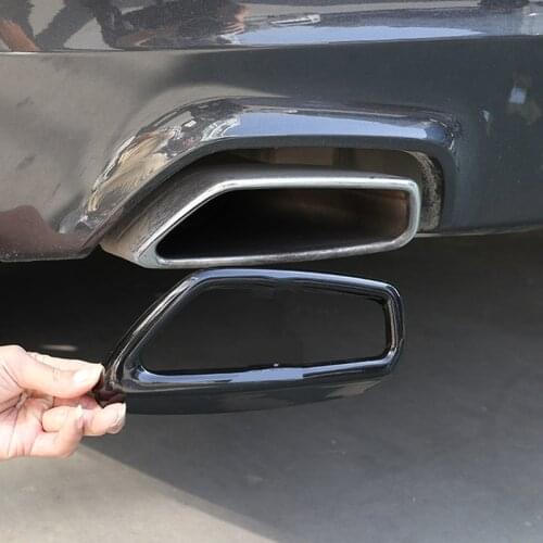 For BMW 5 Series G30 G38 2018-2021 stainless steel Black Car Tail Throat Exhaust Pipe Decoration Cover Sticker Car Accessories