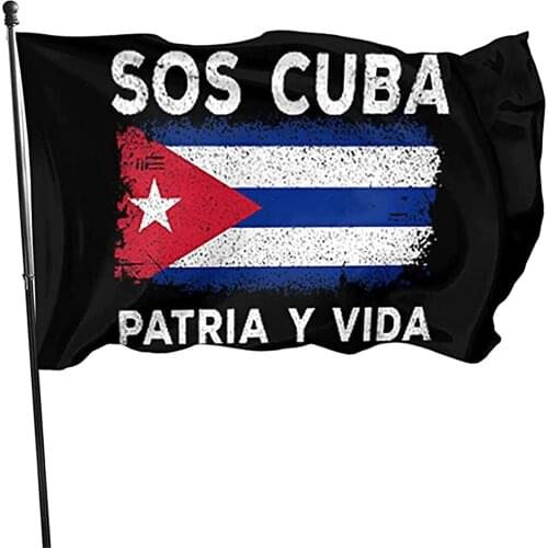 Sos Cuba Flag Libre Pride Flag,3x5 Ft Outdoor -Camping Flag Decorations Party Supplies Flags For Home House Outdoor Indoor (A)