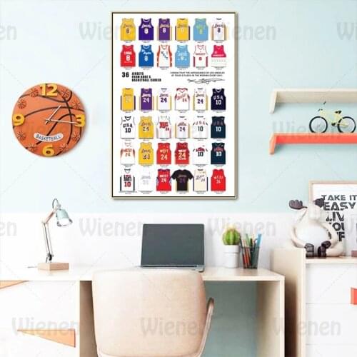 Basketball Star Canvas Painting Cartoon Basketball Jersey Picture Home Decor Boy Bedroom Living Room Wall Art Poster and Print
