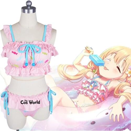Futaba Anzu Bikini Swimwear Bathing Suit Sukumizu Tube Tops Underwear Anime Cosplay Costumes