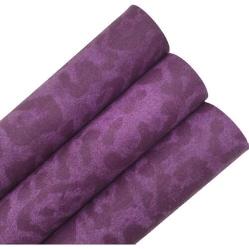 LEOsyntheticoDIY Purple Suede Leopard Synthetic Faux Vinyl Leather Sheets Felt Backing for DIY Bows Earrings 21X29CM R170A