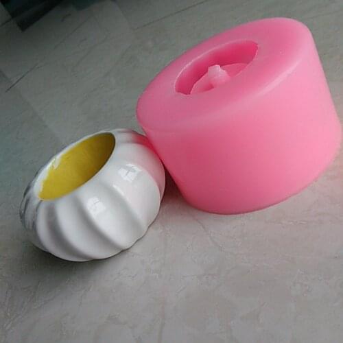 Small Pumpkin Shape Flower Pot Mold Silicone Cement Mold Handmade Succulent Planter Concrete Mould