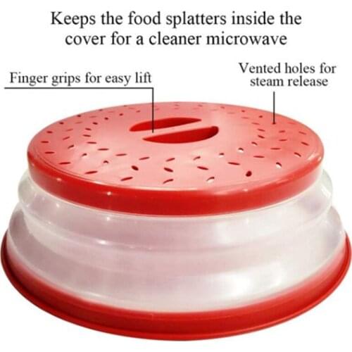 MLGB Microwave Plate Cover Food Plate Lid Cover Plate Guard Lid with Steam Vent Colander Strainer for Fruit