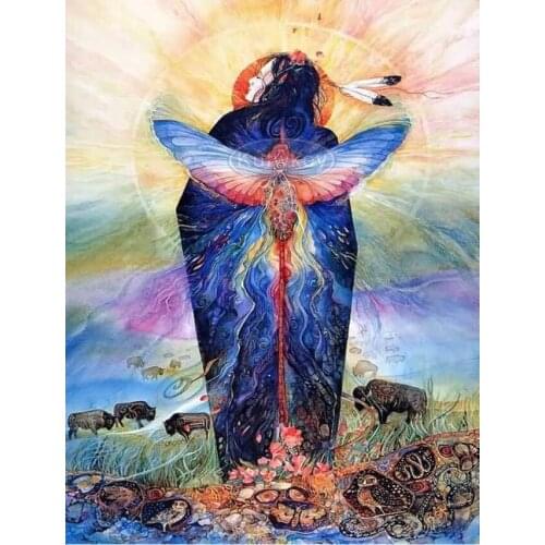 Mosaic Picture square Diamond Embroidery"Indian women animal"5D Diy Diamond Painting Full round Diamond Rhinestones,Cross Stitch