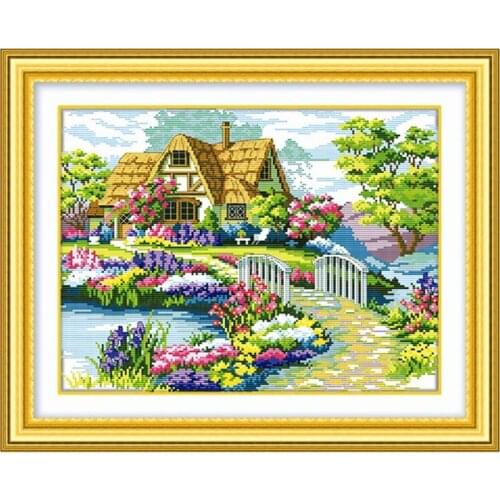 Needlework Crafts Full Embroidery DIY Counted Cross Stitch Kit Beautiful Home 56 x 45cm for Diamond embroidery