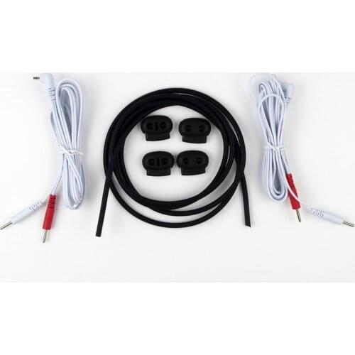 1.5*4mm Conductive Rubber Kit with 2 in 1 TENS Pinwires Cables CBT Sex Games Cock and Ball Cockrings DIY Electrodes sex toys