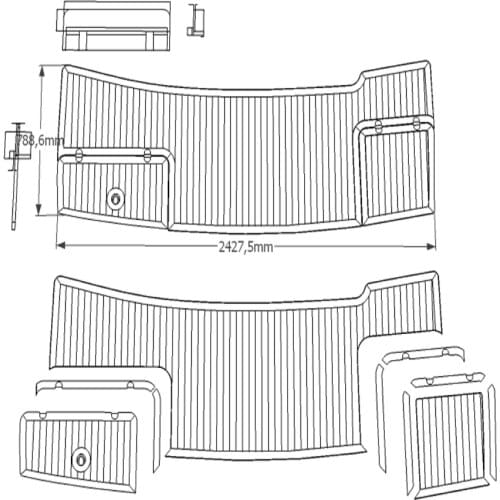 Sessa C35 Swim Platform Boat EVA Teak Decking 1/4" 6mm