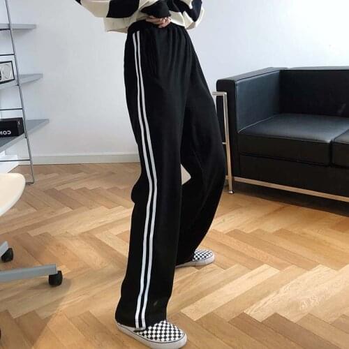 2021 New Autumn Elegant Wide Leg Female Trousers Sport Loose Women Pants Casual Fashion High Quality Ladies Bottoms T358