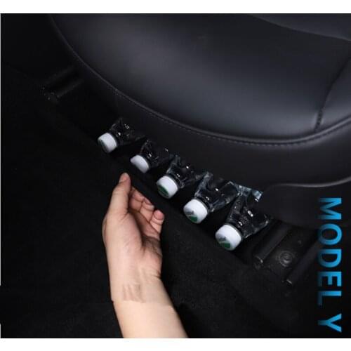 New For Tesla Model Y 2021 Under Seat Storage Box High Capacity Organizer Case Felt Cloth Drawer Holder Car Interior Accessories