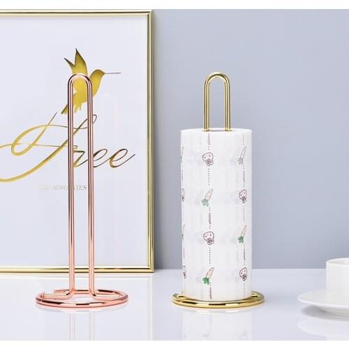 Stainless Steel Kitchen Roll Paper Towel Holder Bathroom Tissue Stand Dining Table Vertical Napkins Rack Kitchen Storage Shelf