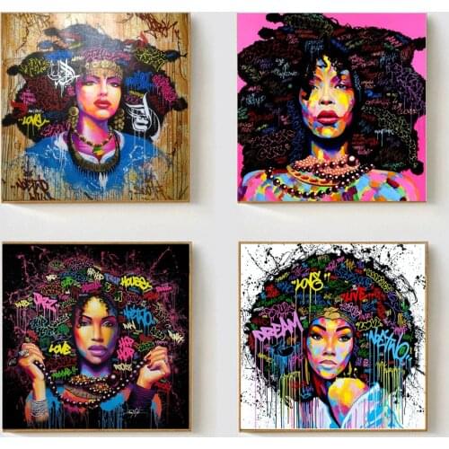 African Women Portrait Wall Art Abstract Afro Poster Canvas Painting Office Home Living Room Decor Drop shipping