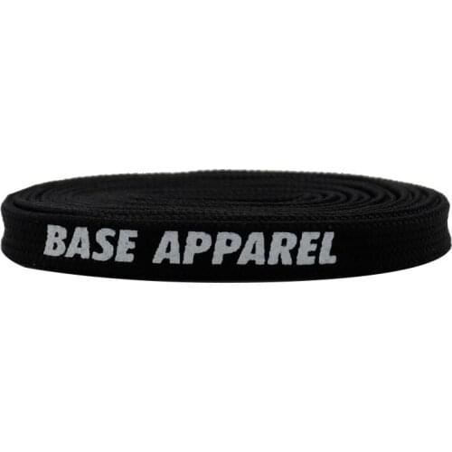 Weiou 7MM Silk Screen Black Lace "BASE APPAEL" White Text Printing Strong Shoe String Youth Printed Boot Athletic Unisex Cordon