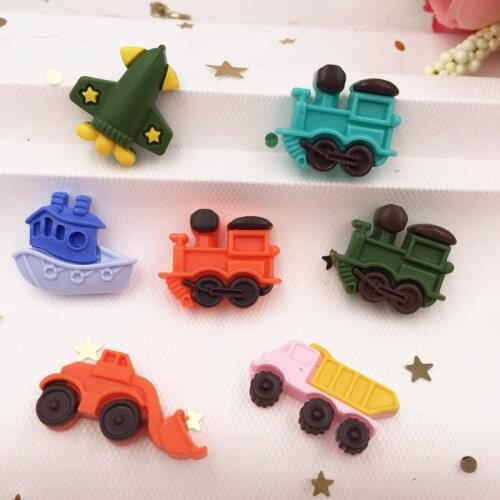 Resin Kawaii mix Colorful mini Engineering vehicle Flatback Cabochon stone 14PCS scrapbook DIY Decor home figurine Craft