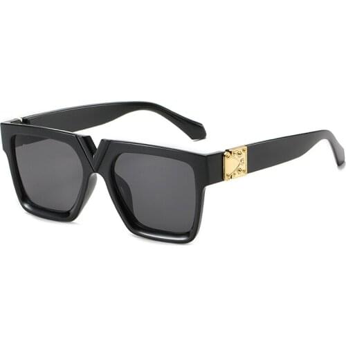 Oversized Square Frame Women Men Sunglasses Gray Tan Lens UV400 Eye Protection Girl Sexy Ladies Fashion Outdoor Eyewear