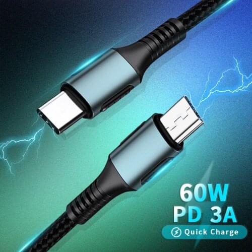 USB Type C To Type C Cable PD Charger 60W USB C Cable Dual Type-C Quick Charge Cable Cord For Phone Tablet Power USC-C Charger