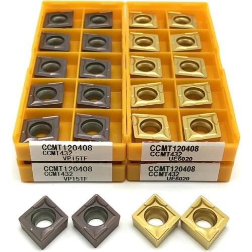 Carbide insert CCMT120408 VP15TF metal External turning tool Hard Alloy CNC insert CCMT 120408 turning cutting tools for lathe