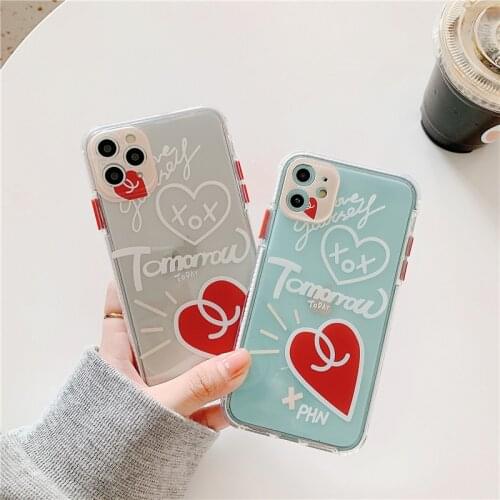 Camera Protection Hearts Cover For iPhone 12 Pro Max 12Mini 11 XS XR X 7 8 Plus SE 2020 Case Shockproof Colorful Frame Clear Bag