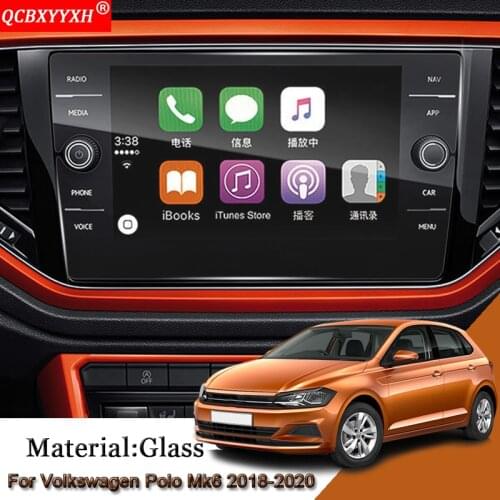 Car Navigation Screen Film Dashboard Glass Display Screen Film Climate Control For Volkswagen Polo MK6 Virtus Sedan 2018-2020