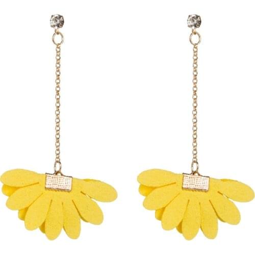 Bls-miracle Bohemian Leather Flower Earrings For Women 2018 Fashion Candy Colors Drop Dangle Earring Statement Handmade Jewelry