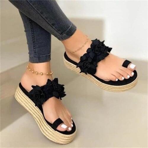 Plus Size 35-43 Women Slippers Flowers Flip Flops Platform Beach Shoes Woman Slides 2020 Summer Shoes Sandal zapatos mujer