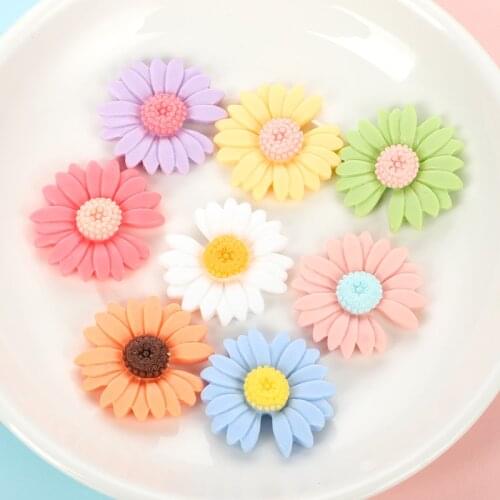 10Pcs 8 Colors Sunflower Large Daisy Resin Kawaii Accessories Scrapbooking Cabochon Flatback Decoration Craft Embellishment