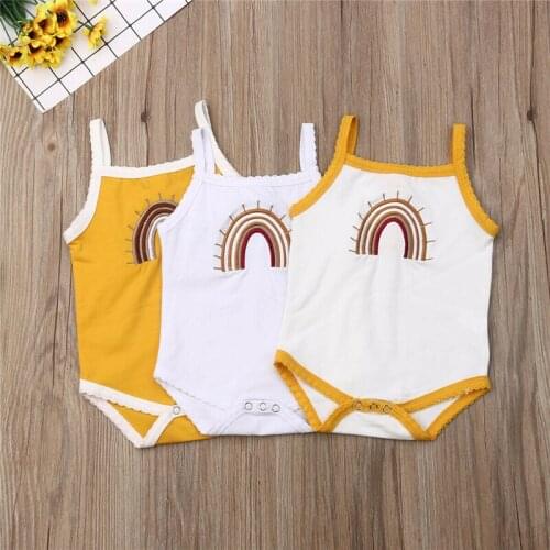2019 Summer Infant Clothing Baby Boy Girl Kid Sleeveless Bodysuit Jumpsuit Outfit Summer Cotton Clothes Baby Clothes 0-24M