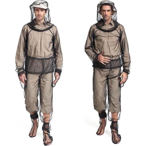 448D Mos-quito-Proof Mesh Hooded Suit Outdoor Fishing Adventure Insect-Proof Clothing Set Camping Hiking Anti-Mosquito Bite