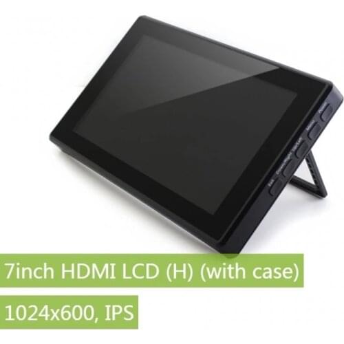 7inch Capacitive Touch Screen LCD (H) with Case,1024×600, HDMI,IPS,Support Raspberry Pi/Jetson Nano/PC Windows 10/8.1/8/7,Xbox36