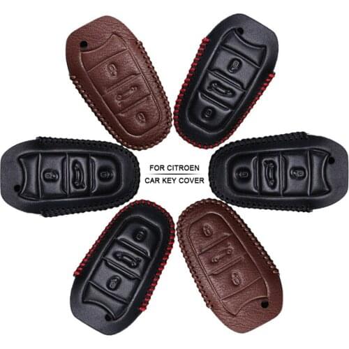 Car Accessories Key Cover Case For Citroen C3 C5 Berlingo Jumper DS5 Xsara Picasso Hand-woven Smoky Grey Metal Keyring Keychain