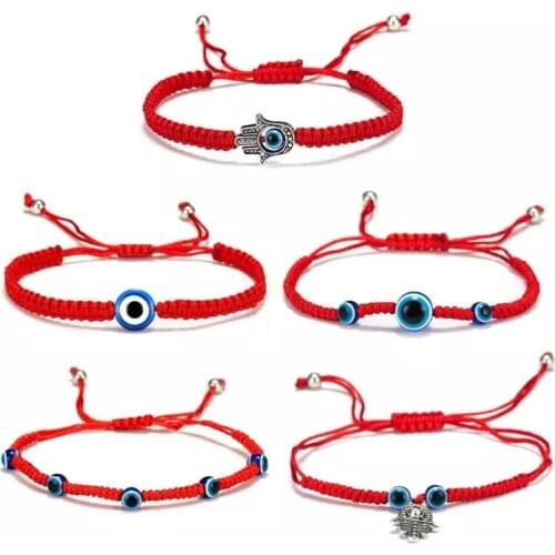 3 Pcs Red Thread Fatima Hand Evil Eye Bracelet for Women Men Handmade Rope Bracelet Couple Bracelet Jewelry Friendship Gifts