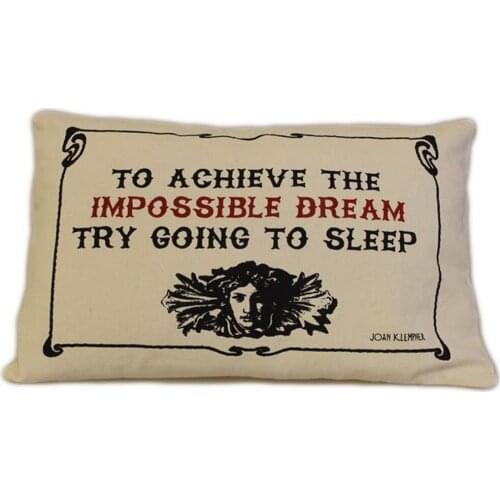 Pillows literary-pillow case in jute wash/Cotton pillow case IMPOSSIBLE - Size 38x25cm