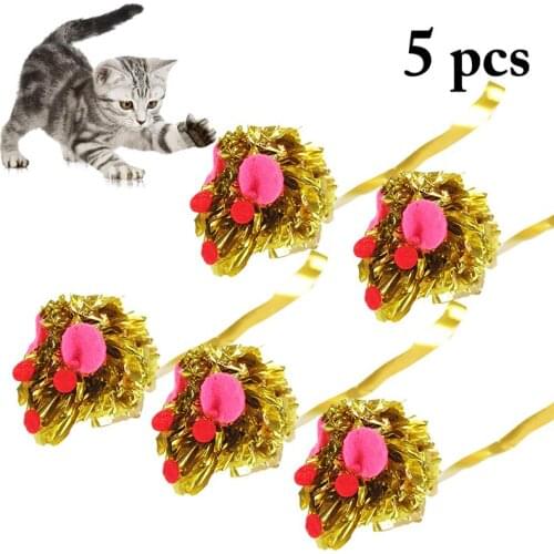 Dorakitten 5Pcs Cat Toys Cute Crinkle Ball Fashion Mouse Shape Funny Cat Interactive Toy Squeaky Toy Pet Supplies Cat Favors