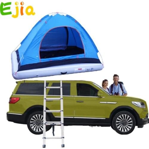 Travelling Tour Waterproof Outdoor Foldable Car Rooftop Tent 2-3 Person Air Mat Base with Ladder Pump Roof top tent For Camping