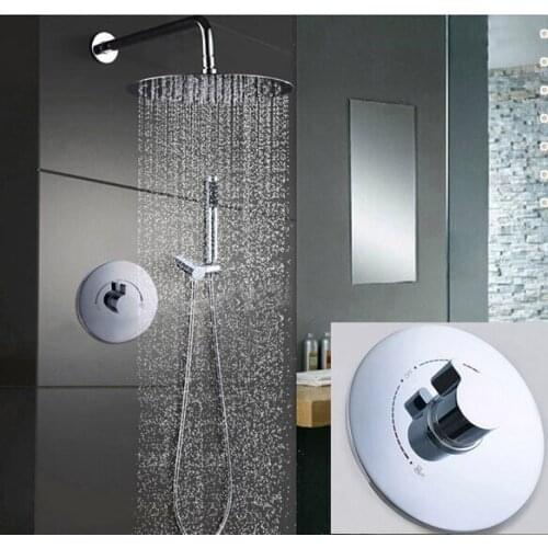 12 inch rain Stainless Steel head shower in wall shower faucets shower set two function valve IS399