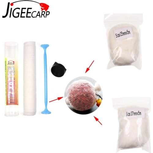 JIGEECARP Wholesale Carp Fishing PVA Mesh Tube & Refill 25/37mm Stock Pellet Boilie Bait Carp Groundbait Feeder Net Bags
