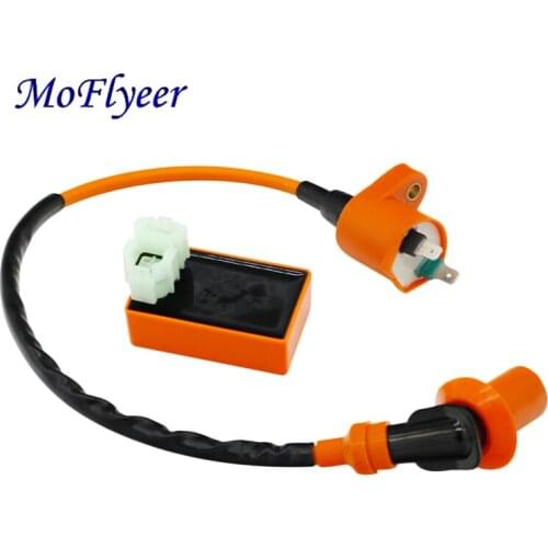 MoFlyeer Performance 6 Pin Box Racing Ignition Coil For Kymco SYM Vento Scooter GY6 50cc 125cc 150cc Engine Moped