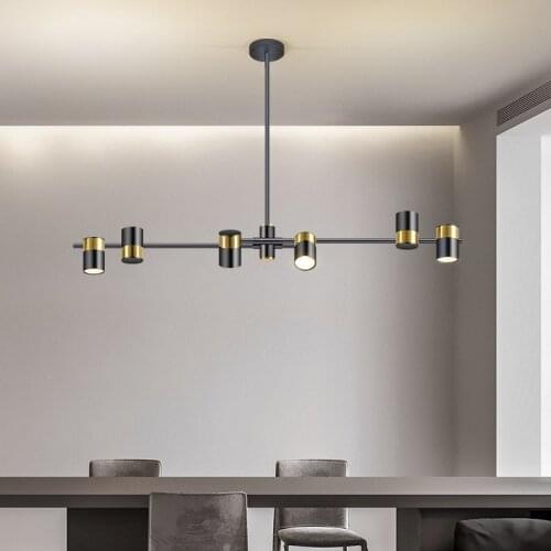 Creative Nordic Restaurant Chandelier Modern Creative Personality Long Strip Light Luxury Multi-head Table Hotel Bar Lamp