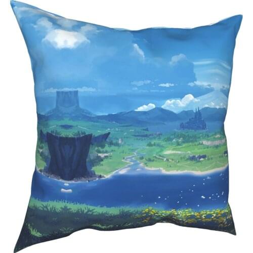 Genshin Impact Landscape Square Pillow Cases Cushion Cover Funny Decorative Pillowcase for Sofa 18"x18"