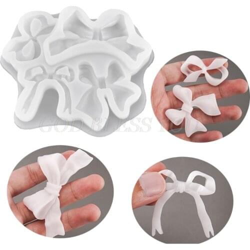 Handmade Bowtie Ribbon Silicone Resin Mold Bowtie Soap Mould Bow Pendant Crystal Epoxy Resin Casting Mold Craft Tools Drop Ship