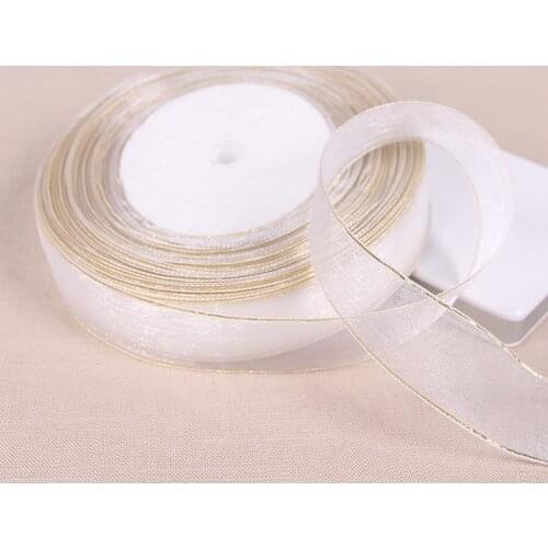 New 2-2.5CM White Chiffon ribbons Sewing art handmade DIY materials supplies wedding cake decoration holiday gift packages 45 M