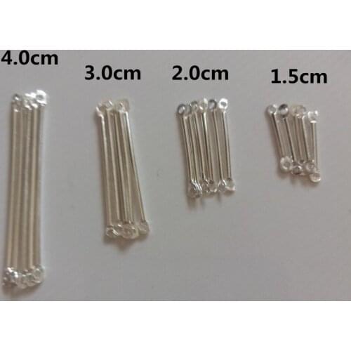 Hot Wholesale 200pcs Double Hole 1.5/2.0/3.0/4.0cm Connectors Clasp Hooks Hanging Rod Handmade Earrings DIY Jewelry Accessories